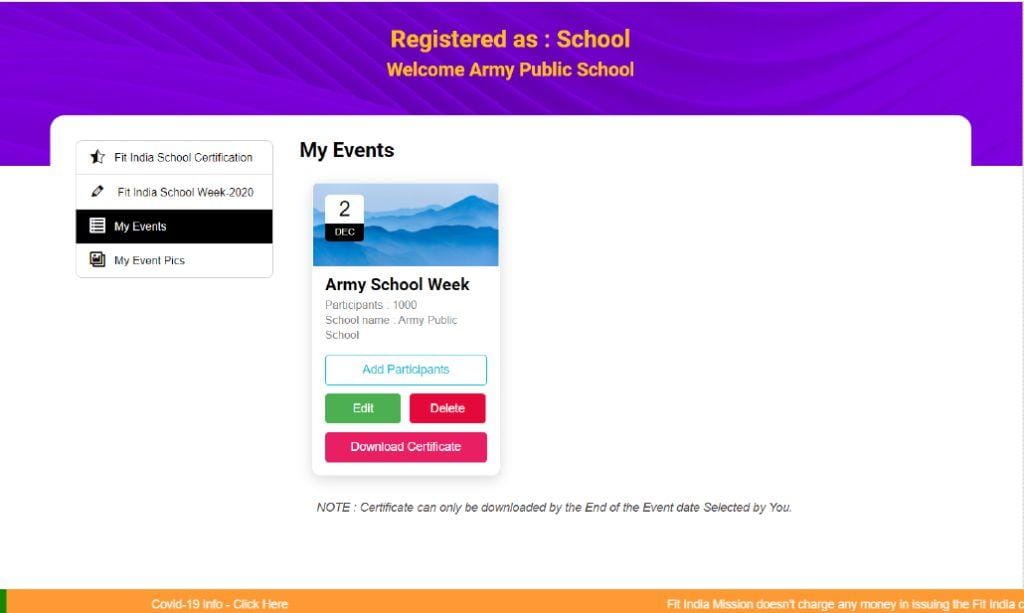 Fit India Registration