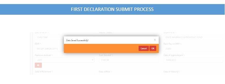 FIRST DECLARATION SUBMIT PROCESS