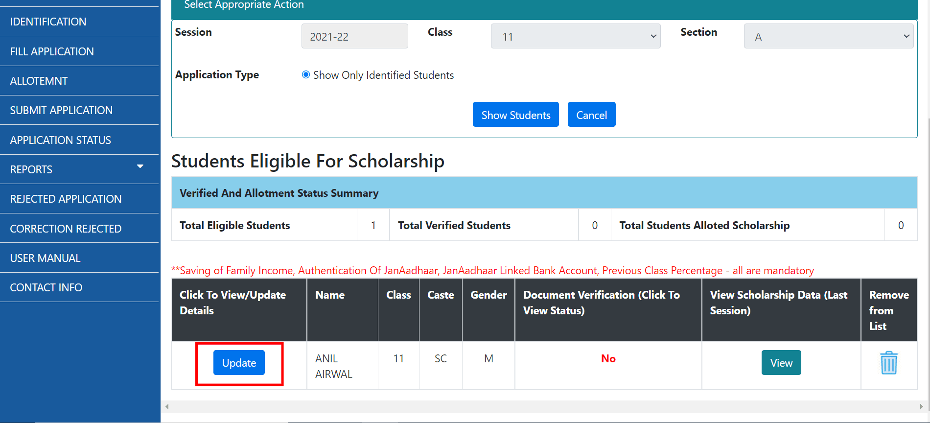Post Matric Scholarship Rajasthan 2021-2022