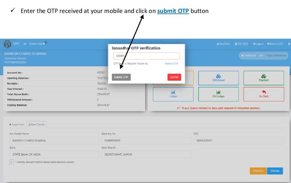 Rajasthan Teachers Web Portal NEW SIPF USER MANUAL