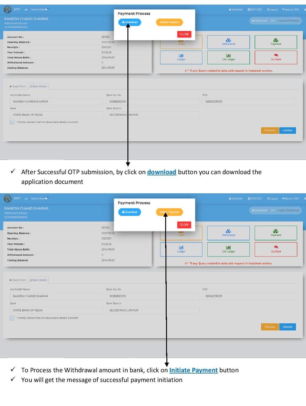 Rajasthan Teachers Web Portal NEW SIPF USER MANUAL
