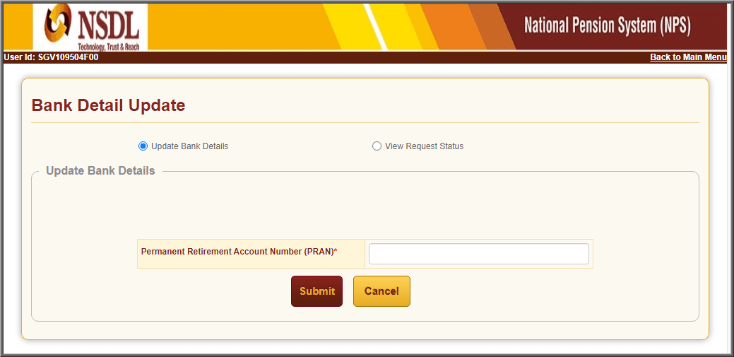 Rajasthan Teachers Web Portal Subsciber Bank Detail Update