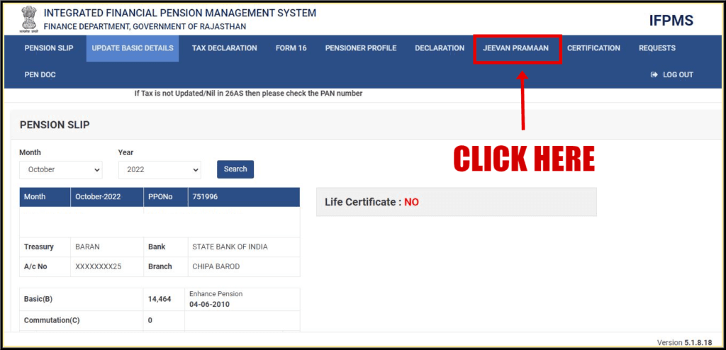 Rajasthan Teachers Web Portal Jeevan Praman Patra Online Process