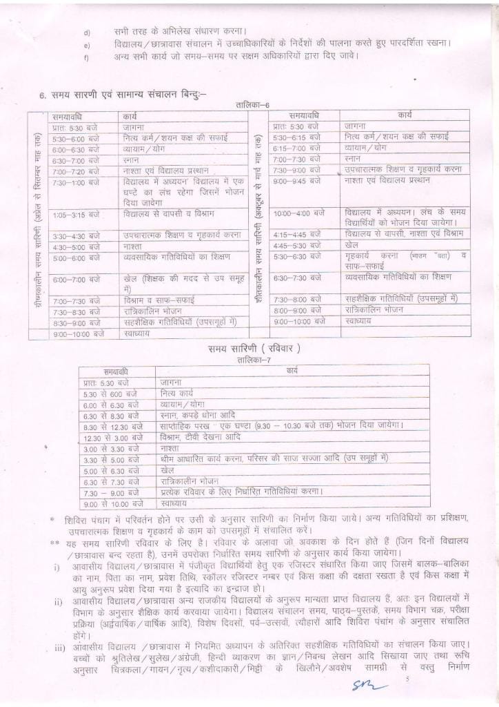 Netaji Subhash Chandra Bose Residential School / Hostel (Class 6 to 8) Admission Guidelines 2023-24