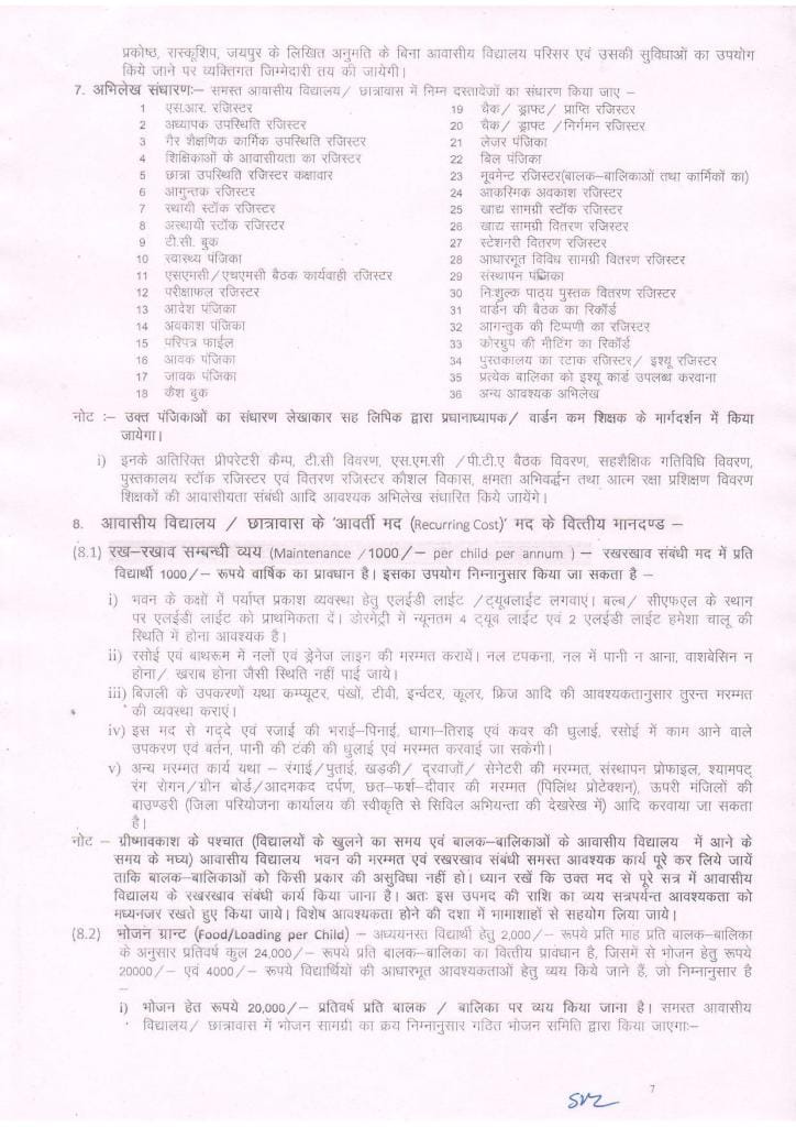 Netaji Subhash Chandra Bose Residential School / Hostel (Class 6 to 8) Admission Guidelines 2023-24