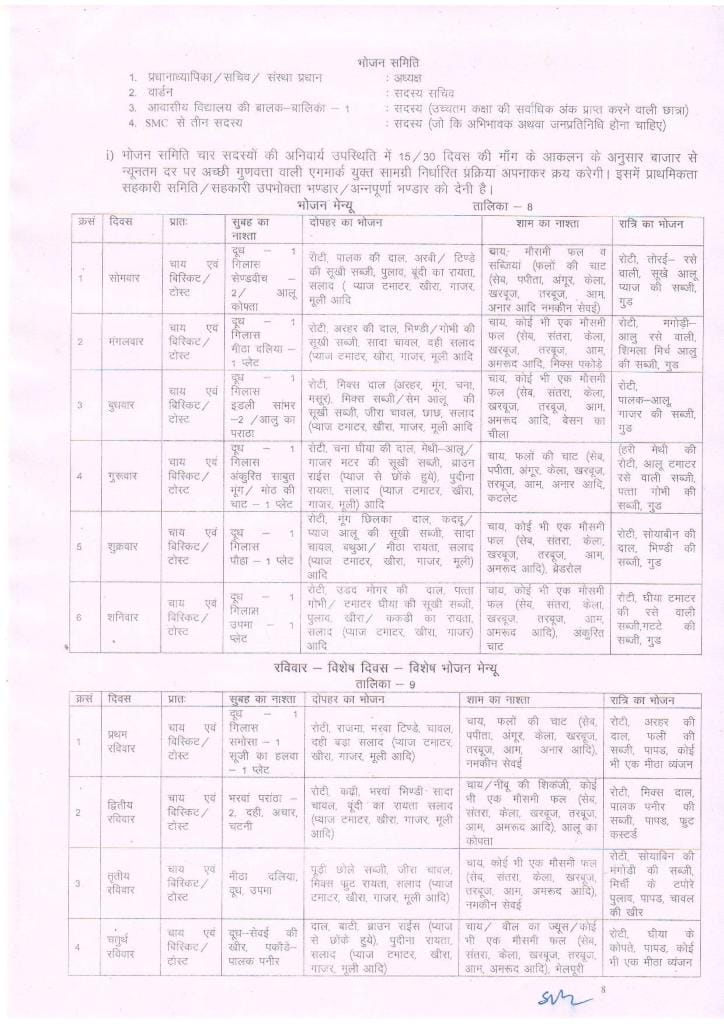 Netaji Subhash Chandra Bose Residential School / Hostel (Class 6 to 8) Admission Guidelines 2023-24