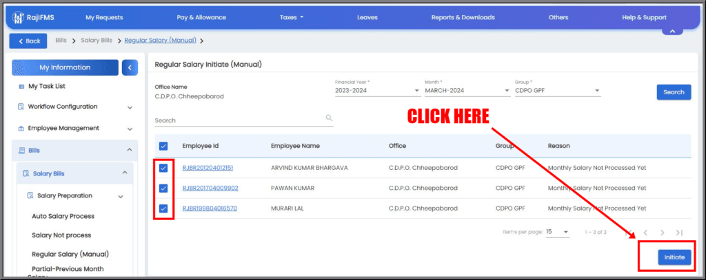 IFMS Salary Bill Preparation